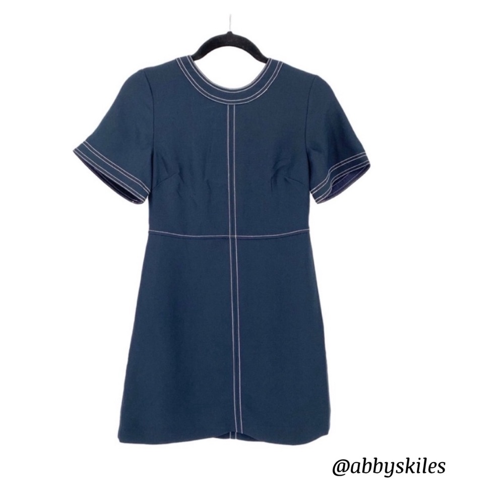 Banana Republic Petite Navy Blue Short Sleeve Modest Dress Size 2 Petite NWT